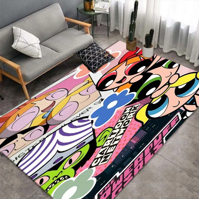 Cute ,The Powerpuff Girls ,Carpet Rug for Living Room Bedroom,Kitchen Doormat Bathroom Anti-slip Floor Mat