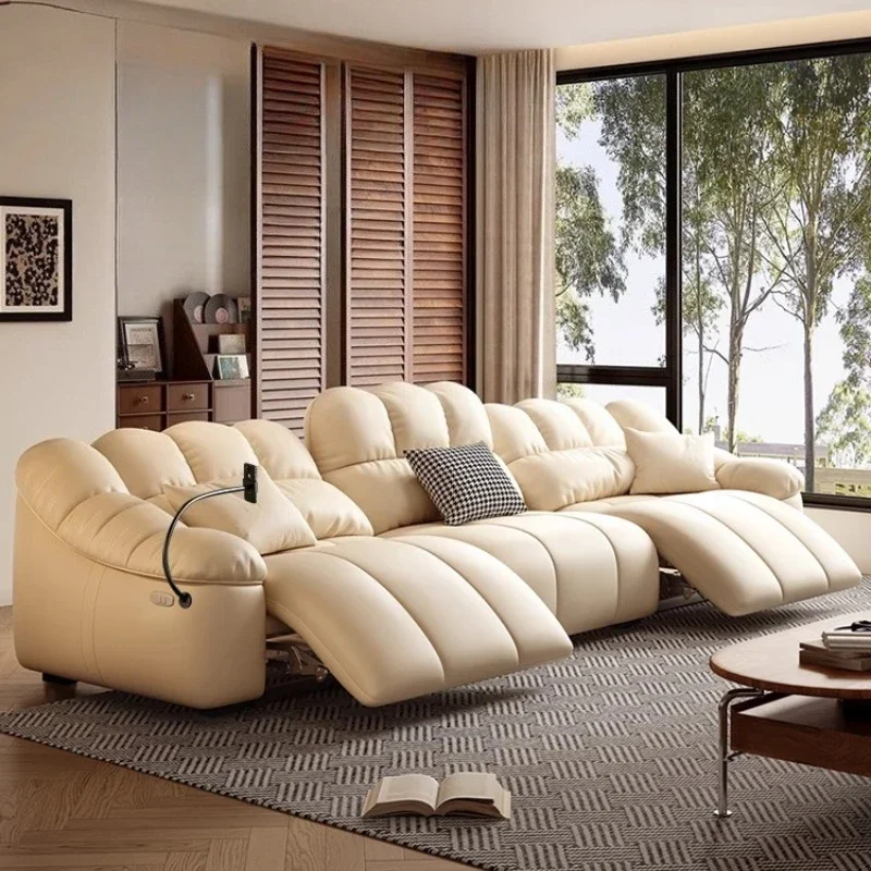 

Electric Luxury Modern Sofas Designer Genuine Leather Soft House Sofa Recliner 3 Seater Divano Moderno Living Room Furniture