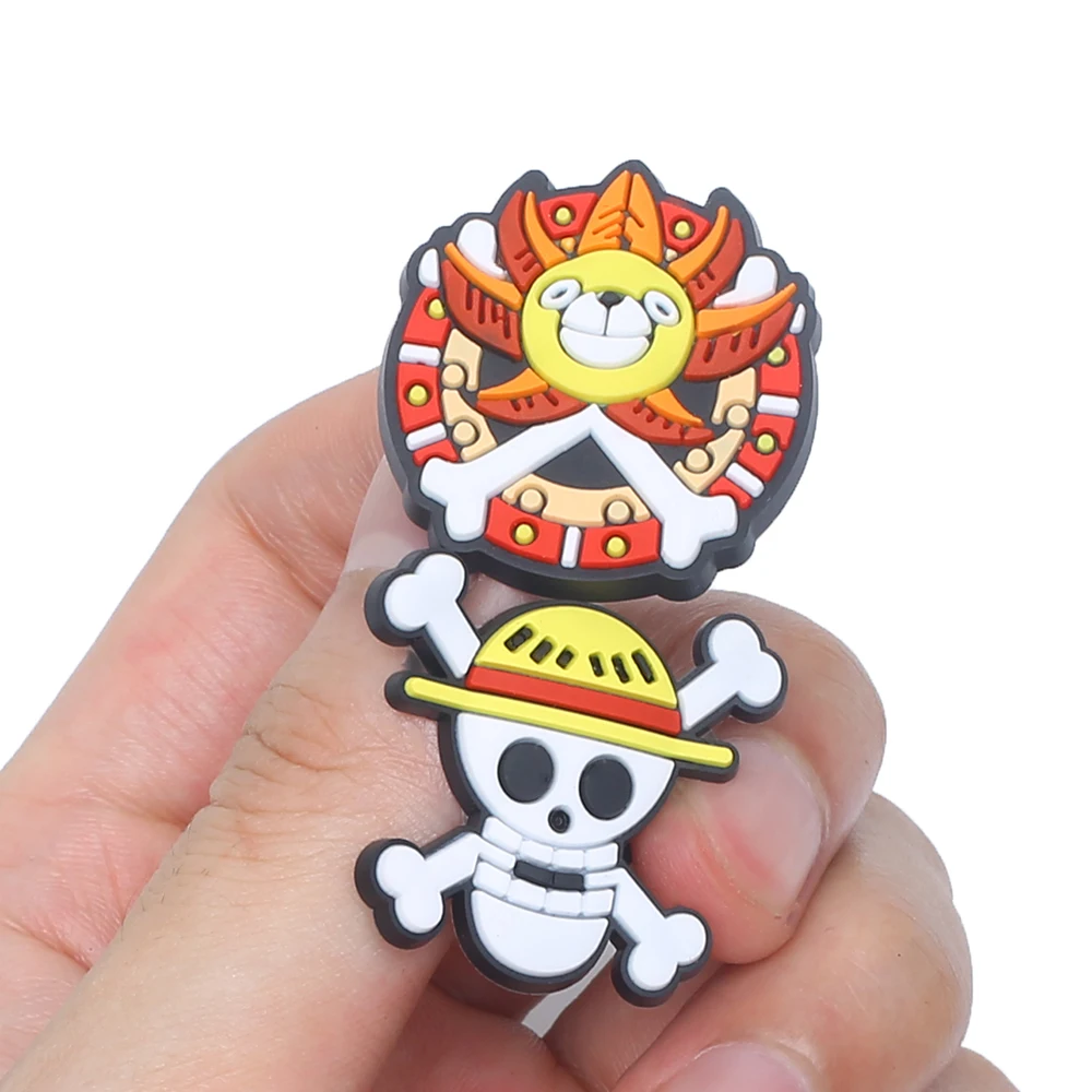 1pcs Japanese Popular Anime One Piece PVC Shoe Charms accessories Decoration Buckles Accessories Fit Bands Bracelets