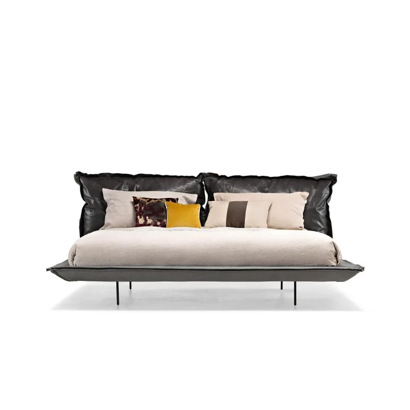 

Modern minimalist high-foot floating bed, minimalist Italian bedroom, home, bed