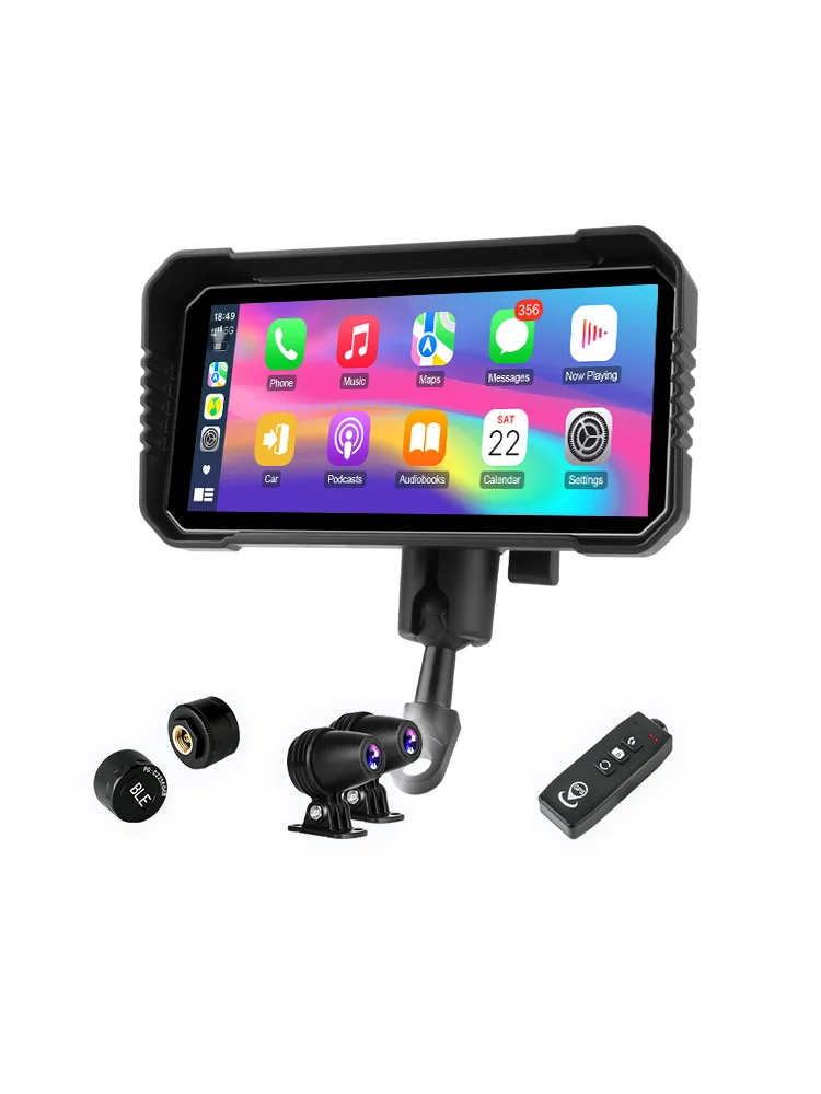 Dla Wuyang Honda PCX160 2021-2026 Jansite – 6,25-calowy ekran do motocykla z funkcją Carplay, bezprzewodowym Carplay, Android Auto, podwójnymi kamerami, wbudowanym rejestratorem wideo, nawigacją — 2