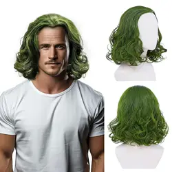 Joker Cosplay Green Wig for Men & Women - Perfect for Joker Costume & Clown Wig High Temperature Fiber Hair Wigs anime