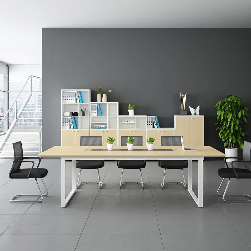 Modern Minimalist Bamboo Conference Table Mobile & Height-adjustable for Small Office Meeting Rooms and Negotiation Rooms
