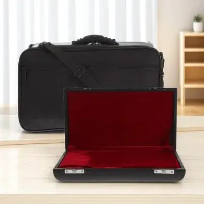 

1Set Oboe Accessories Storage Holder Compact Design with Smooth Surface PU Wood Metal Case for Easy Transport Black