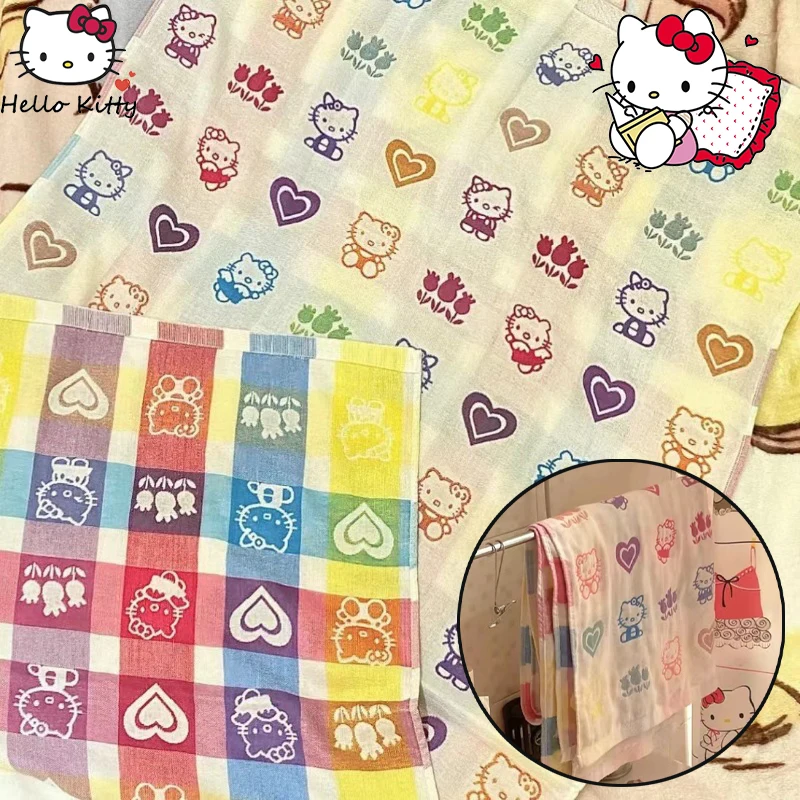 

Sanrio Kt Cat Cartoon Cotton Children Bath Towel Anime Soft Water Absorbent Quick Drying Newborn Towel Bathroom Shower Towels