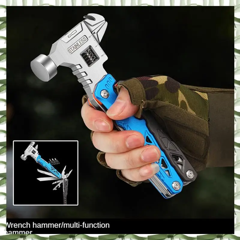 أداة احترافية متعددة الوظائف مطرقة مستديرة الرأس قابلة للطي مطرقة الأظافر كماشة مركبة الطوارئ المثبتة مجتمعة المتكاملة T
