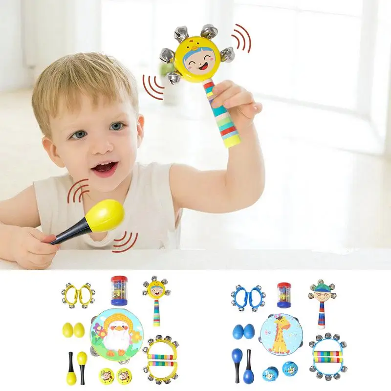 Musical Instruments For Toddler 13pcs Music Enlightenment Percussion Toys Kid Montessori Toy For Home School Traveling For Boys