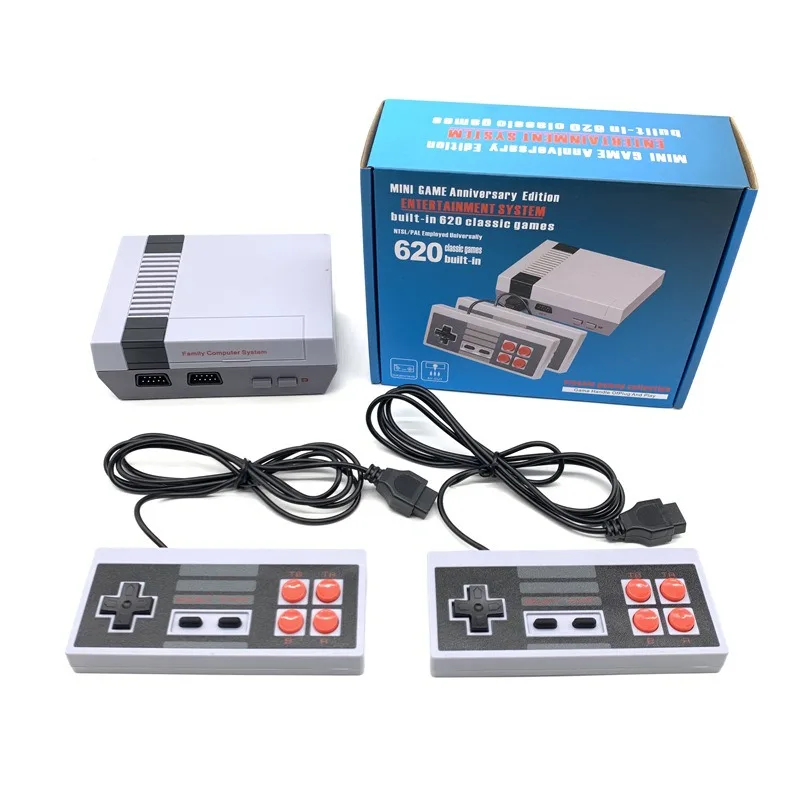 Mini Consola de Videogame Clássico, Embutido 620 Jogos, 8-Bit, FC, Nes, TV, Clássico, Crianças, Adultos