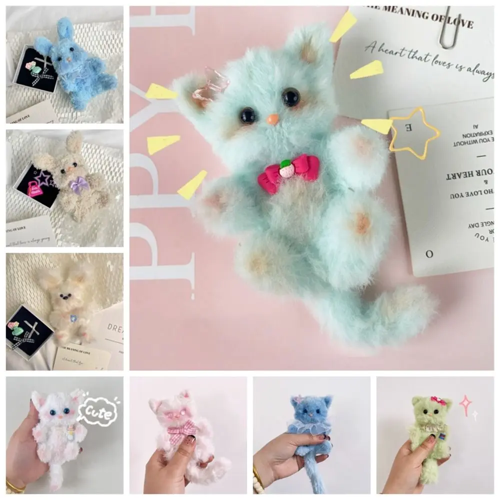 Cute Cat Twist Stick Material Set Plush Cartoon DIY Pendant Material Ultra Dense Rabbit Wool Twist Stick Set Kids Gift