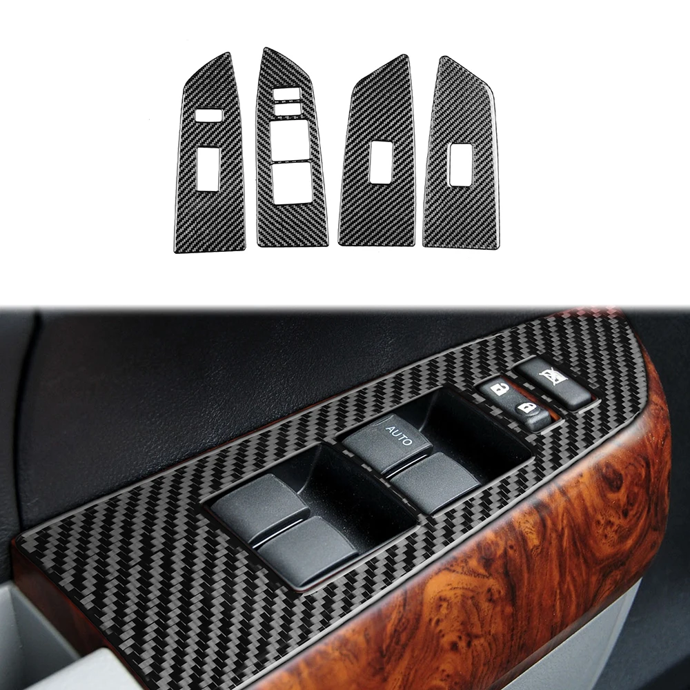 

Car Carbon Fiber Window Lifting Decorative Sticker For Toyota Tundra 2007-2013 Left Hand Drive Interior Modification Accessories