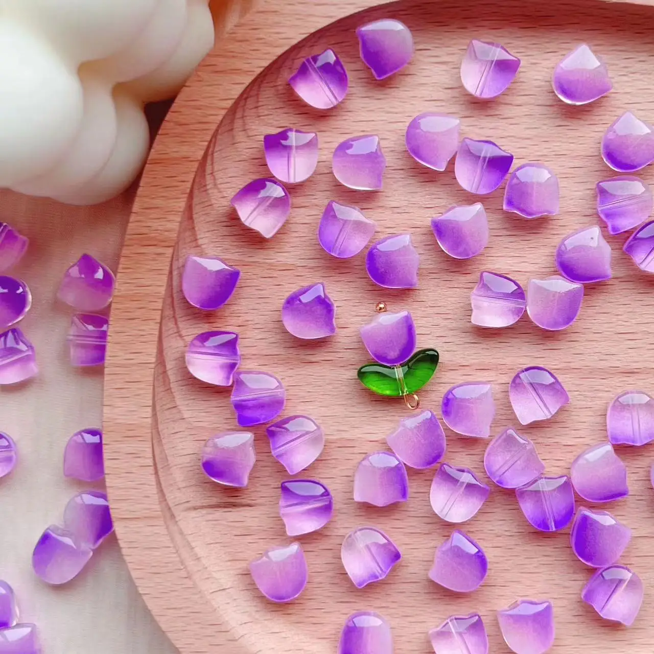 30pcs 9mm Tulips Flower Lampwork Beads Combination Multicolor Glass Flora Beads Loose Beads For DIY Bracelets Making Wholesale