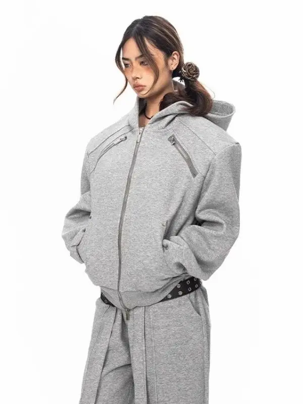 

American Sle Heavyweight 3D Cut Hooded oulder Pad Sweatirt Jaet Men's Women's Spring Autumn Couple's Jaet
