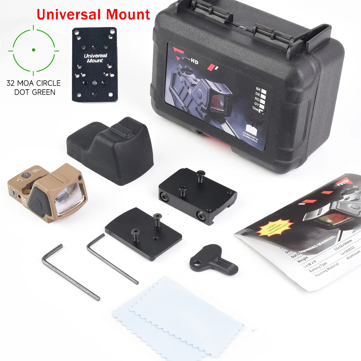 Hot Sale Tactische RM Red Dot Sight Optische Reflex Sight Airsoft Holografische Schietkijker met Gl*ck Montagebasis