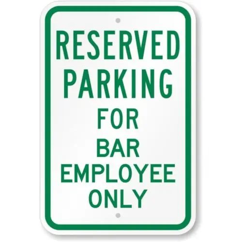 Ветроустойчивый алюминиевый знак p1072 для парковки работников бара
