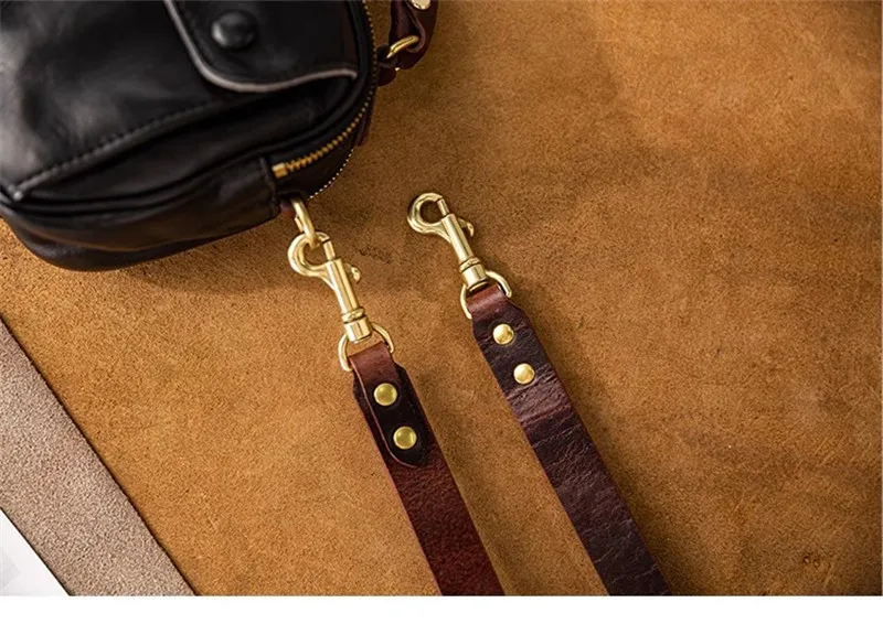 Modische, hochwertige Herren-Umhängetasche aus echtem Leder, lässige Designer-Luxus-Schultertasche aus echtem Rindsleder in Schwarz. – Detail 15