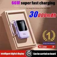 30000mAh Mini Power Bank 66W Super Fast Charging PD 20W Portable External Battery Power Bank for iPhone Samsung Huawei Xiaomi