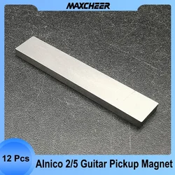 12pçs ímã de captador de guitarra alnico ii e veelétrico para humbucker 60x3.2x13mm/f54x3x10mm ímã de captador plano prata