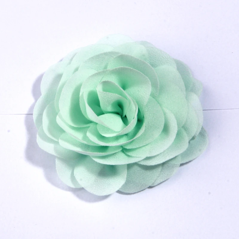 5Pcs 8cm Petals Poppy Chiffon Fabric Artificial Flowers for Wedding Dress Hats Headband Brooch DIY Home Decor Craft Projects