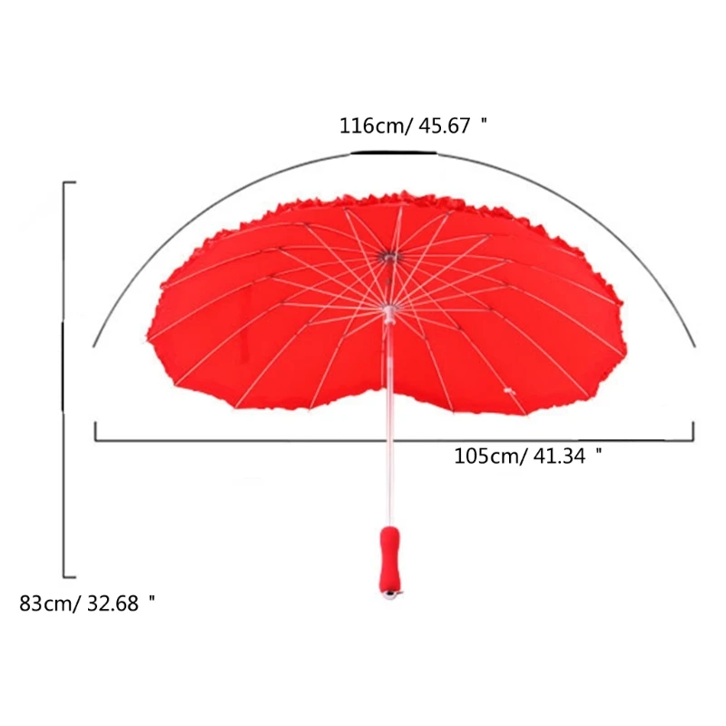 H55A Fashionable Heart Umbrellas Celebration Canopys for Festive Gatherings