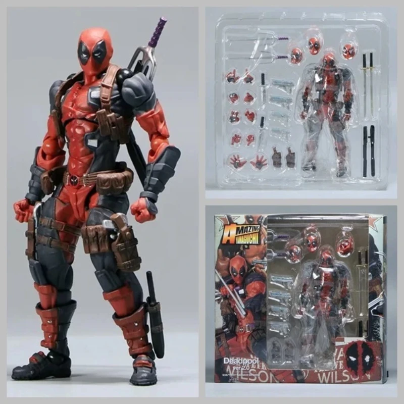 Marvel Deadpool 025EX 2.0 Jointed Action Figure - High-Quality Collectible Robot Toy Model Ornament for Friends