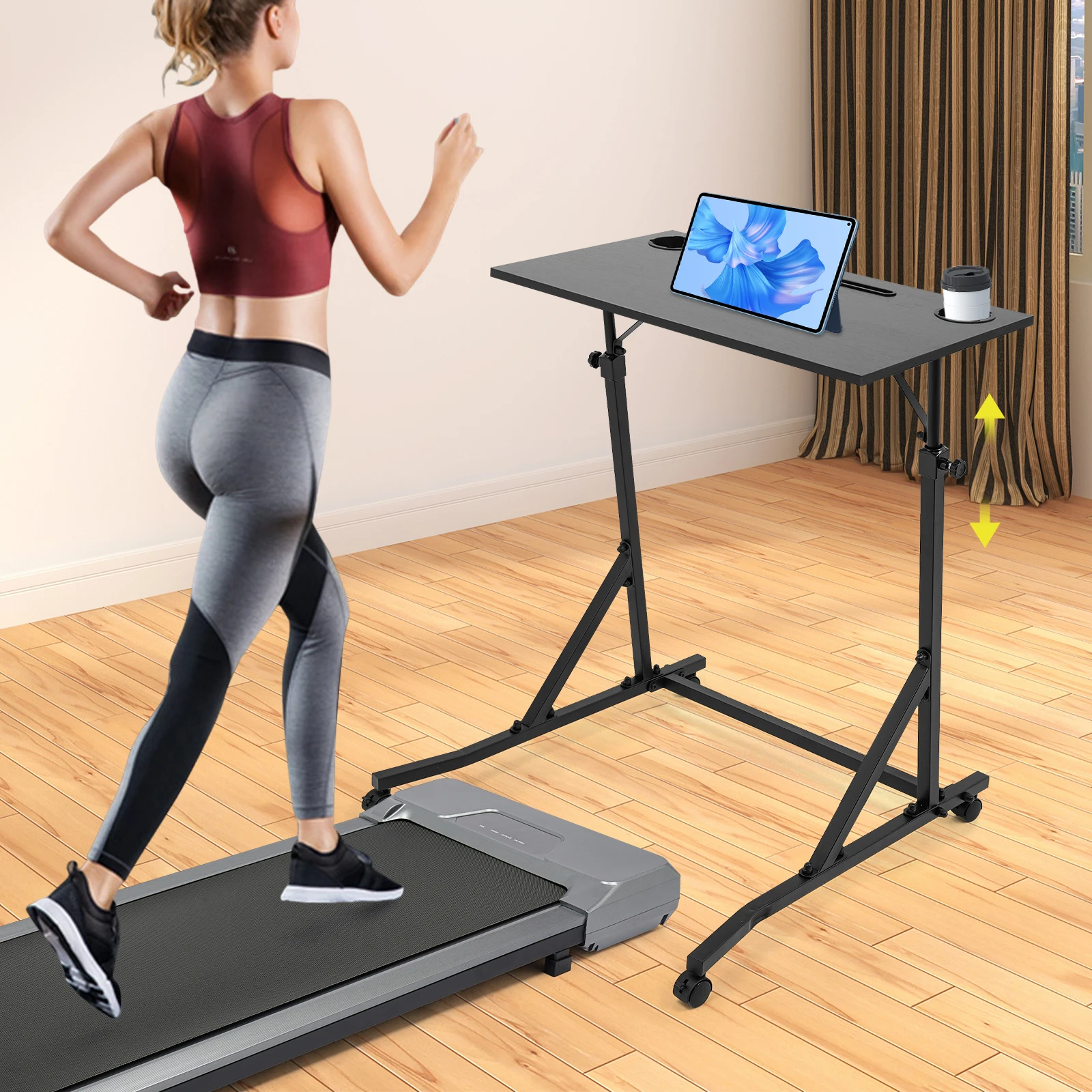 

Adjustable Bike Trainer Fitness Desk 61*74*90-118cm Standing Desk for Indoor Cycling and Bike Trainer Cycling Trainer Desk
