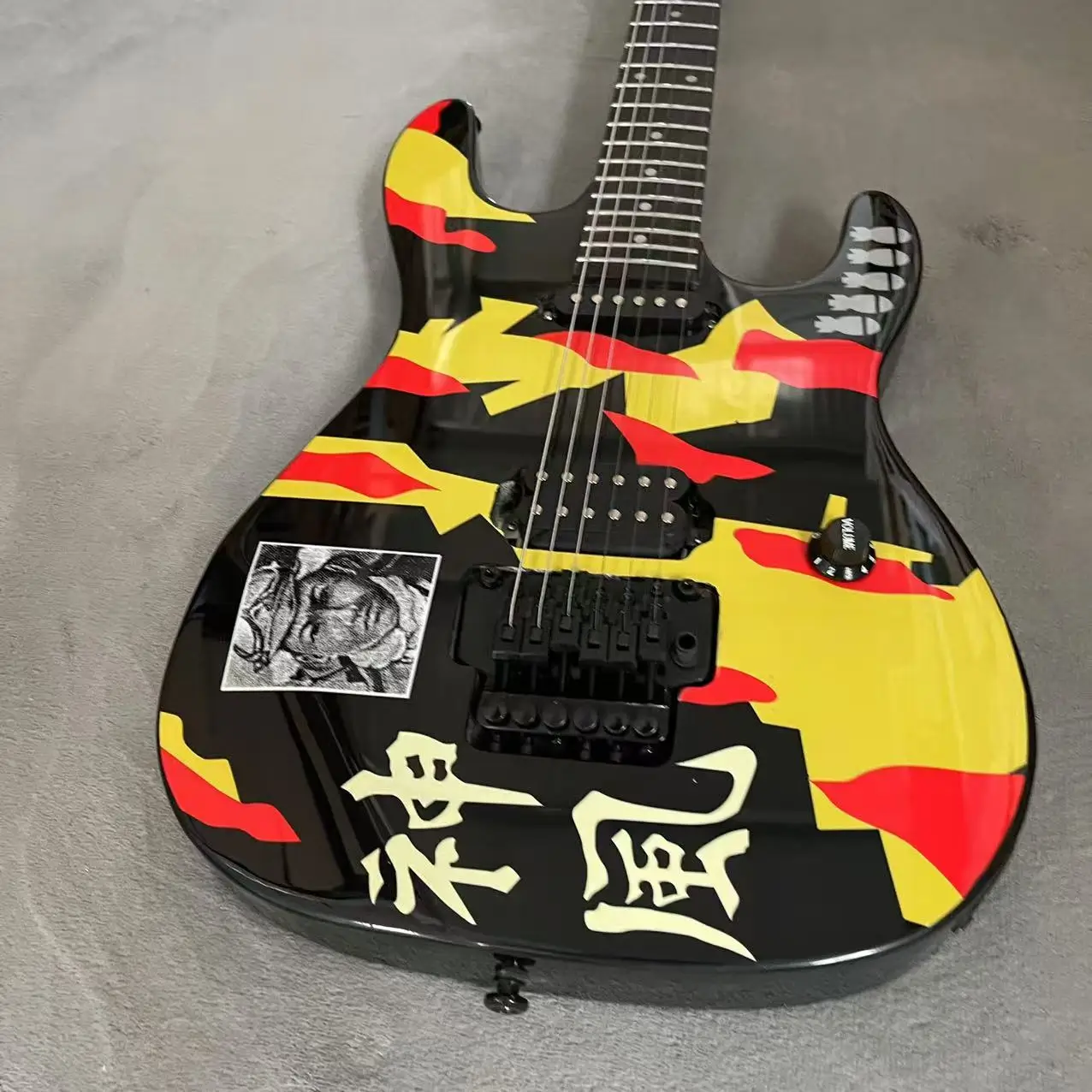 Guitar 6-chord hand-painted electric guitar, hand-painted color body, factory real photo, in stock, order immediately shipped