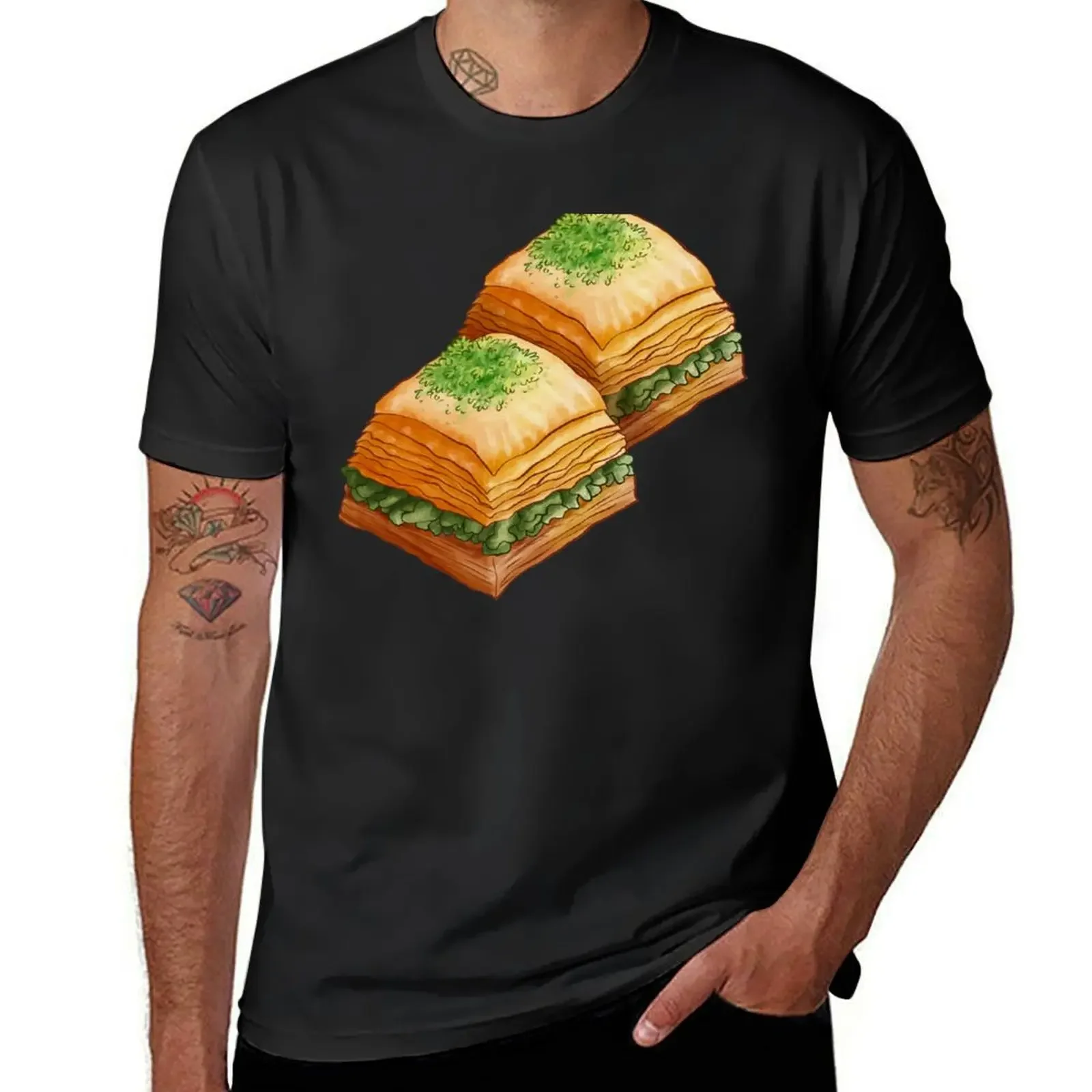 

Pistachio Baklava T-Shirt Blouse kawaii clothes customizeds graphic tee shirt Men's t-shirt