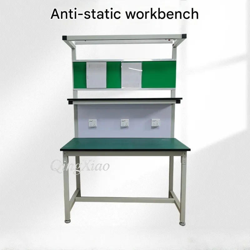 Stainless Steel ESD Workstation Table With Tool Cabinet And Adjustable Shelves For Electronic Factory Repair And Welding Use