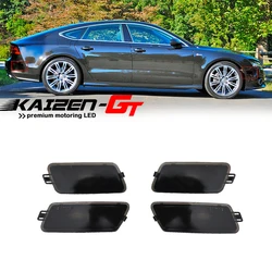 Smoked Lens Front & Rear Side Marker Light Cover Housings For 2012-2018 Audi A7/S7/RS7 (Type 4G8) Side Fender Lights, No Bulb