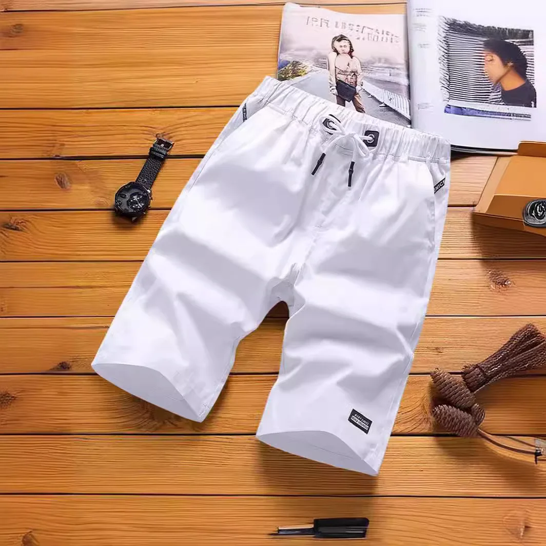 

Новые летние хлопковые дышащие мужские шорты, свободные и тонкие брюки с эластичной резинкой на талии, брюки для бега, фитнеса с пятью точками