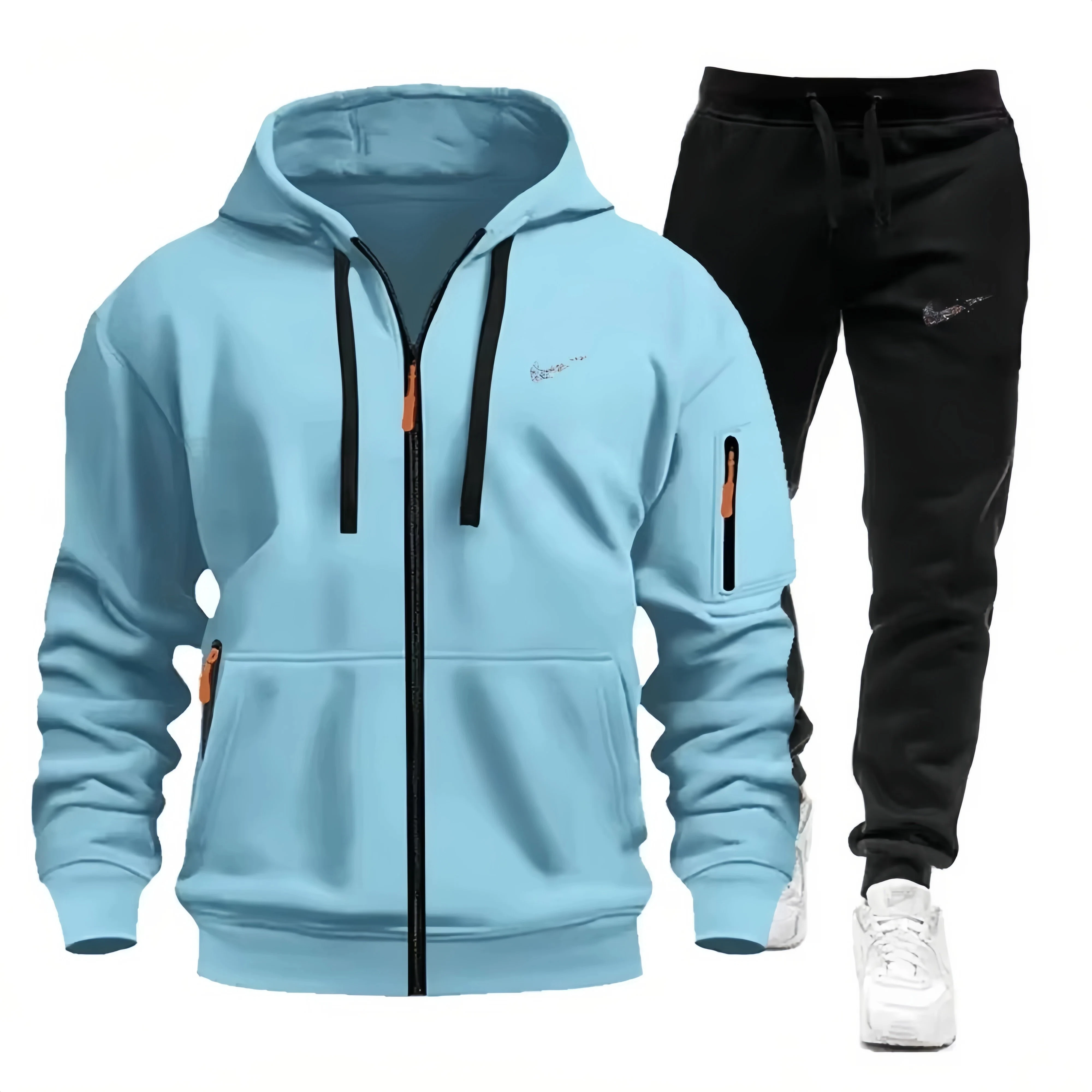 

Men's 2 Piece Tracksuit Set Autumn Hooded Sweatshirt Drawstring Pants Running Sportswear Unisex Hoodies Casual Sports Hoodies Se