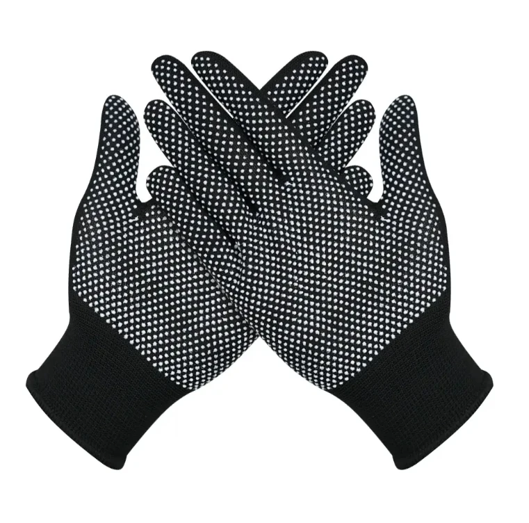 2 пары нескользящих двусторонних перчаток в форме точек из ПВХ, перчатки в форме синих точек, промышленные рабочие перчатки в форме точек