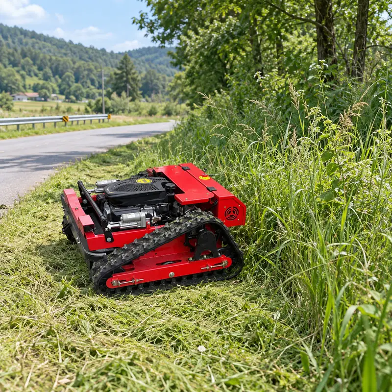 Easy Handling Tracked Brush Mower Customized for Reliable Remote Control Hillside Mower Built for Large Property Lawn Care