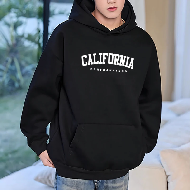 

Popular California Letter Sweatshirt with print Men women vintage Fleece oversized Hoodie pullover fashion Unisex