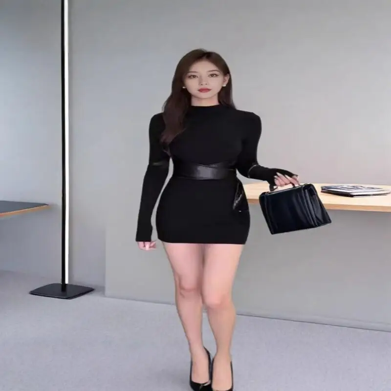 

Kawaii модное сексуальное осенне-зимнее облегающее платье для девочек с длинными рукавами Fairycore, студенческая повседневная женская одежда с героями мультфильмов, женское платье