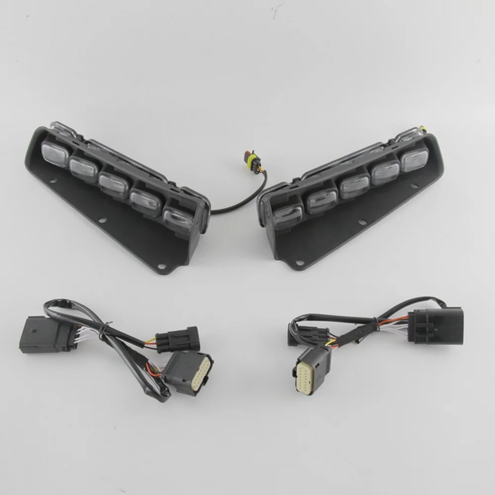 Luces de circulación diurna LED July King compatibles con Ford Bronco 2021-2024, 6000K Fornt Bumper DRL + señales de giro Streamer amarillas
