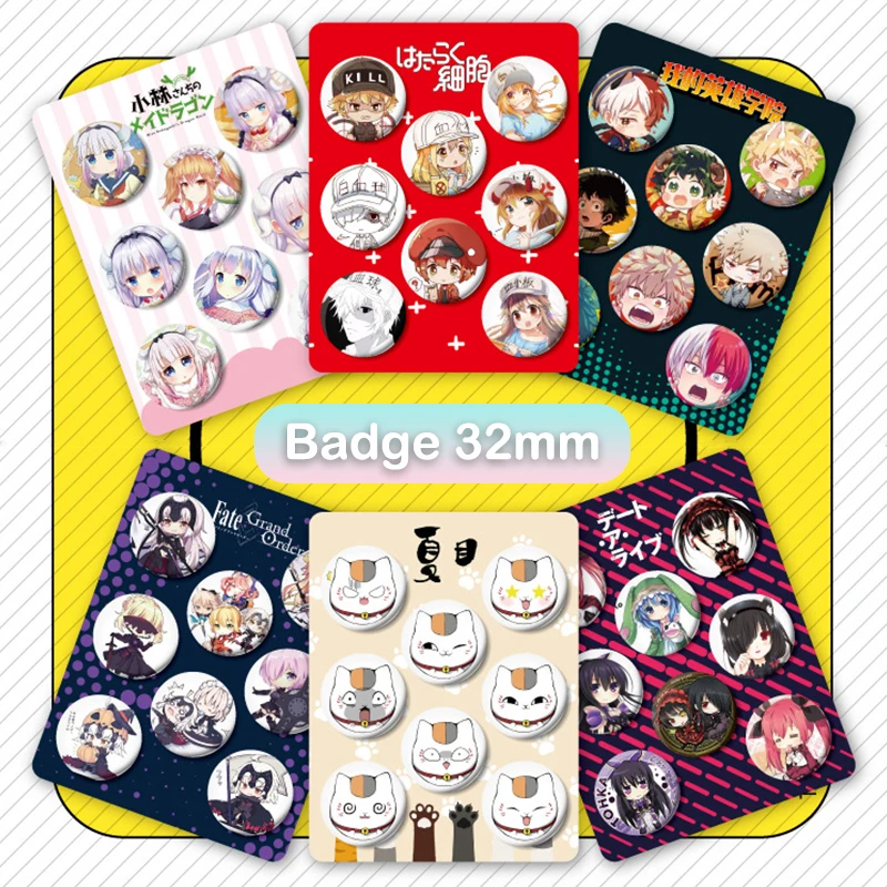 8 Pcs/Set Anime Tinning Backpack Badge Brooch Pin Souvenir Clothing Bag Backpack Accessories Gift For Friends