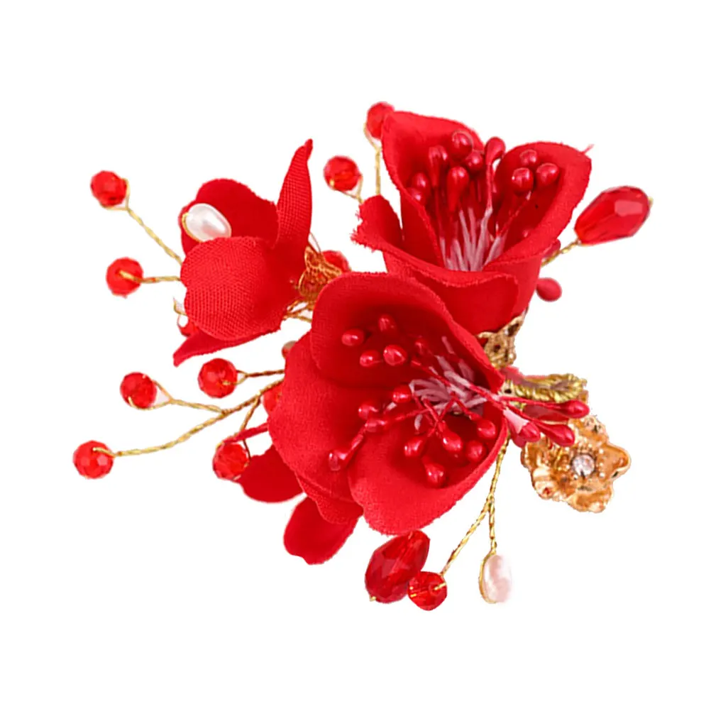 

Red Clip Barrette Elegant Hairpin Grip Hawaii Party Daily Appointment Flower Flower Women Hairpin Pin Hairstyle Aid