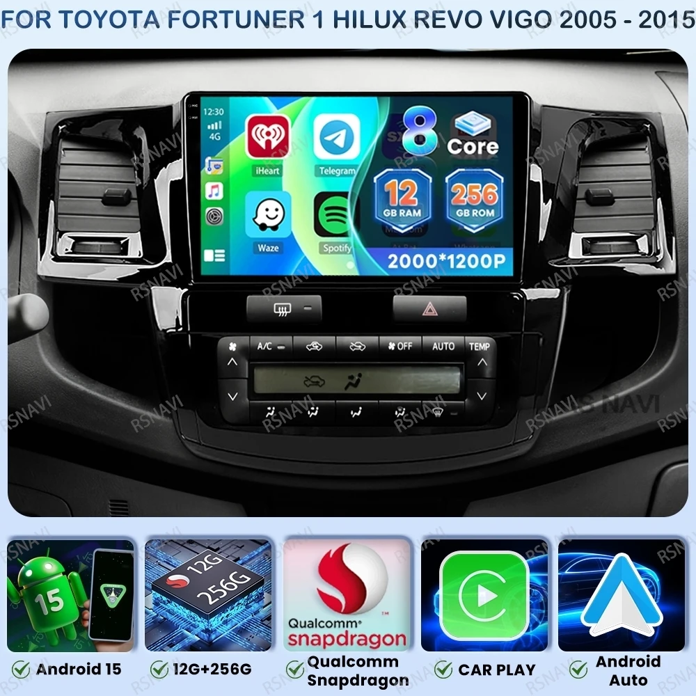 

Android 15 Car Radio For Toyota Fortuner 1 Hilux Revo Vigo 2005 - 2015 DVD GPS Navigation Autoradio Wireless Carplay Auto 4G LTE