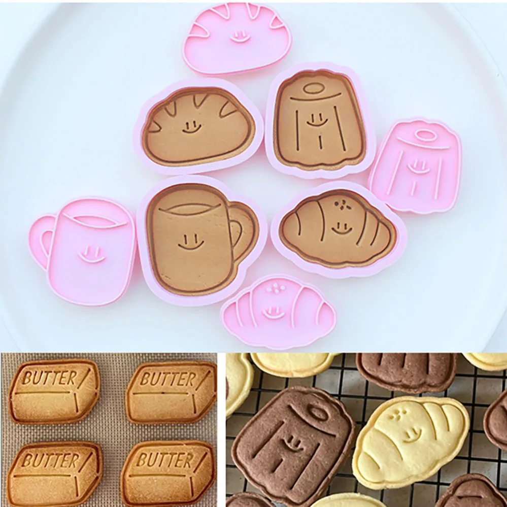 Cartoon Bread Series Biscuit Mold 3D Stereoscopic Pressing Butter Biscuit Cookie Cutters