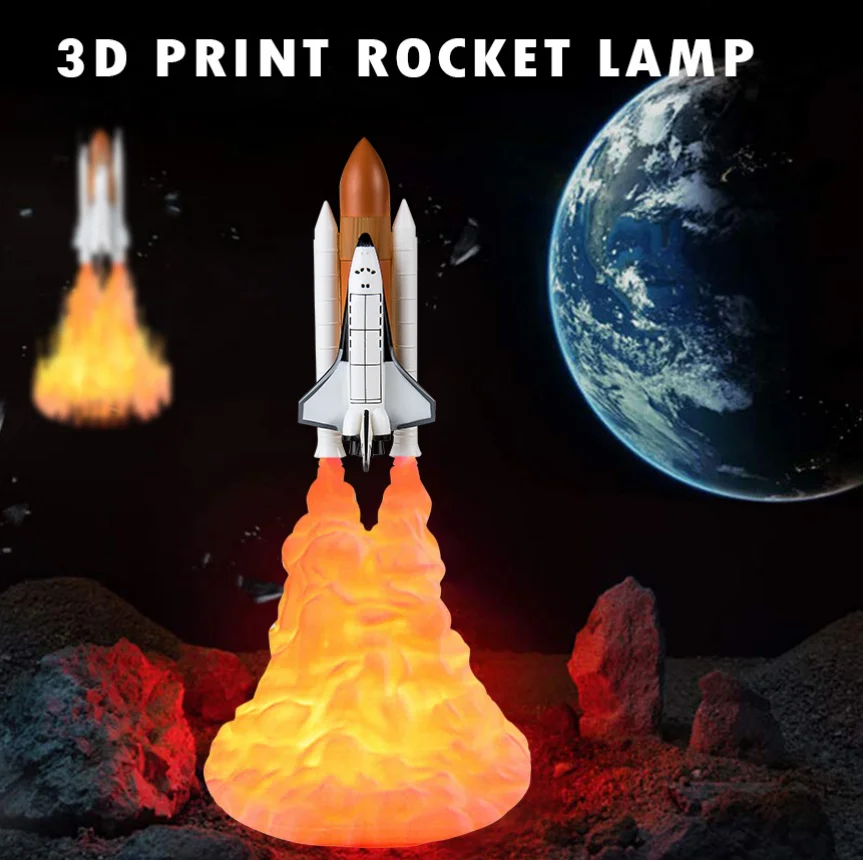 

Ночник с космическим кораблем, межконтинентальная баллистическая ядерная ракета, 3D-печать, военный сувенир, украшение для рабочего стола, маленький свет