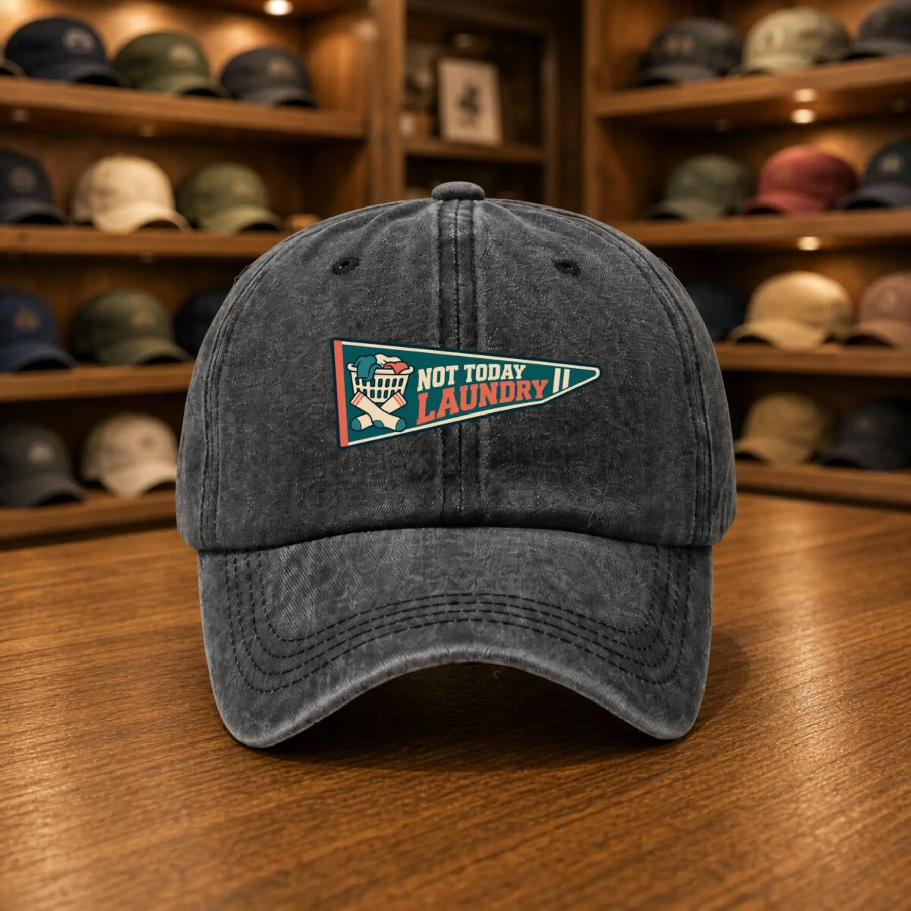 Washing Makes Me Regret Buying It: Humorous Mini Pennant Design, Damaged Print Baseball Cap, Washable Hat, Damaged Print Outdoor Hat, Korean Style Men's Cap, Fashionable Versatile Street Trend