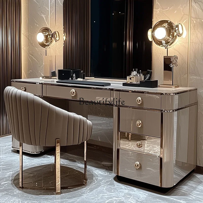 

04Light luxury dresser chest cabinet integrated microcrystalline stone jewelry storage cabinet modern