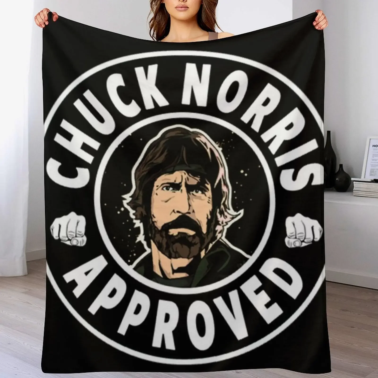 

Chuck Norris Approved Colored Throw Blanket Fuzzy Plush Throw Blanket for Sofa Chair