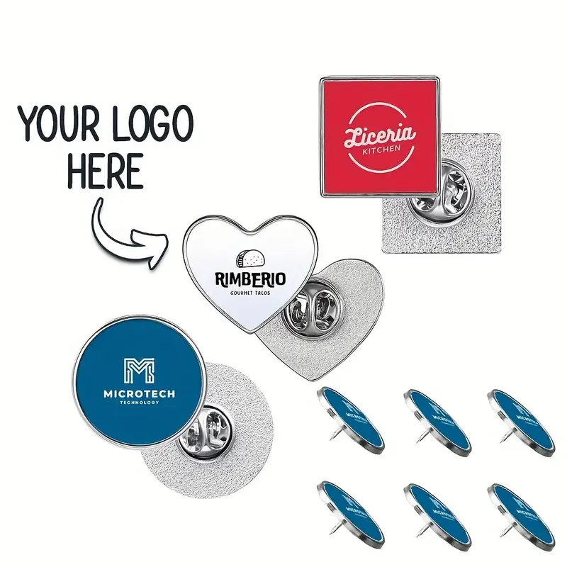 Customized Metal Cufflinks, Badge Buttons, Various Shapes, Personalized, Gift Set Accessories for Men and Women