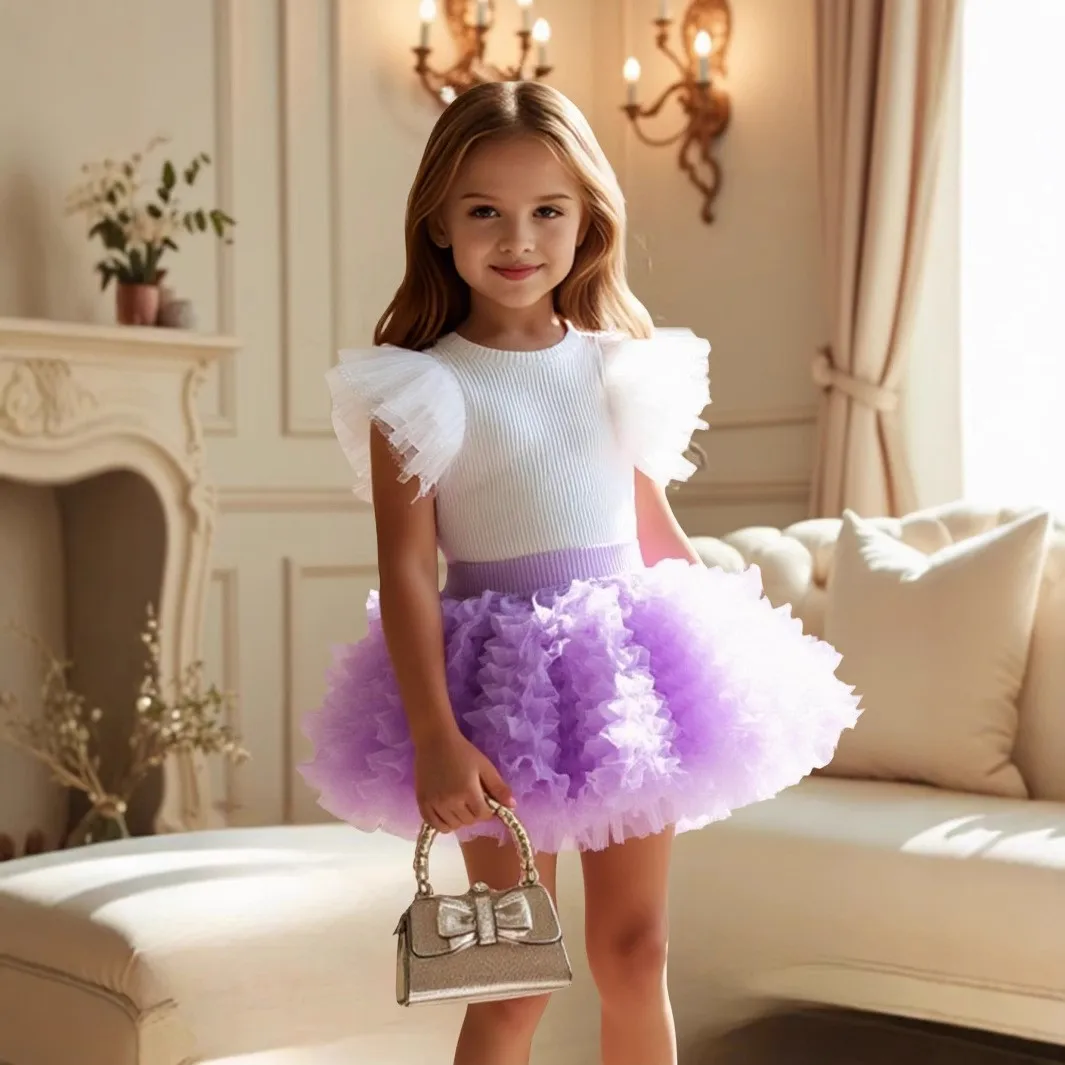 

Pengpeng Skirt for Children 2025 New Style Girls' clothing tutu Princess Skirt for Girls' Group Half Skirt