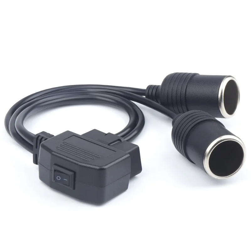 

OBDII OBD2 Car Cigarette Lighter Socket Power 1 / 2 Way Adapter Universal Auto Accessories 16 Pin Socket to DC Power Source