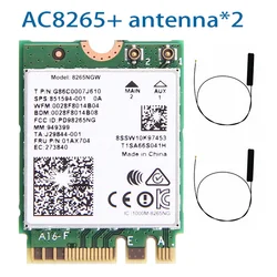 Wireless-AC 8265 Dual Band 2.4G/5Ghz Wifi Bluetooth Wlan For 8265NGW NGFF 802.11ac 867Mbps 2x2 MU-MIMO BT 4.2 Card