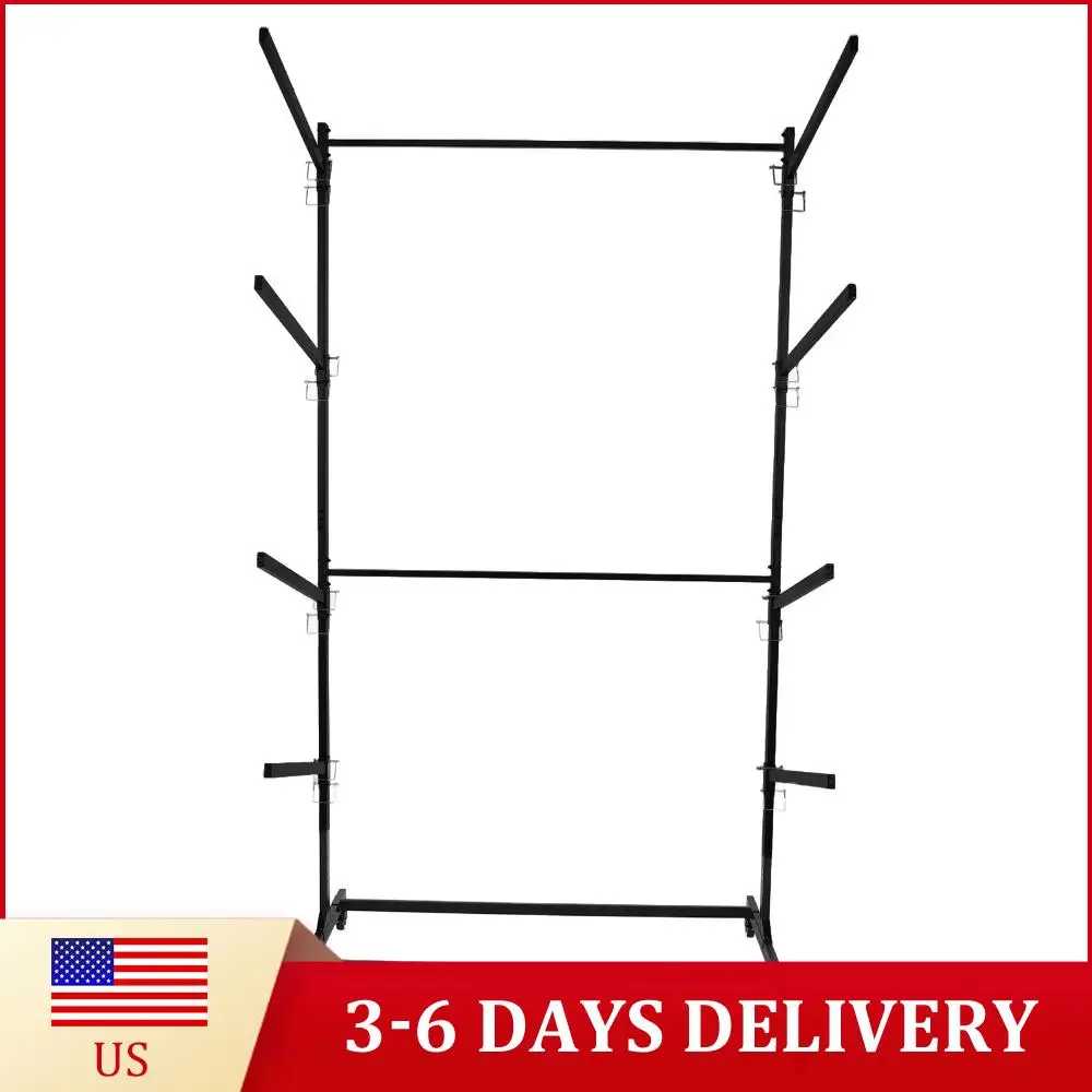 

4-Tier Kayaks Storage Rack Adjustable Arms Paddle Holders Thickened Metal Kayak Racks for Garage Dock Seaside Use