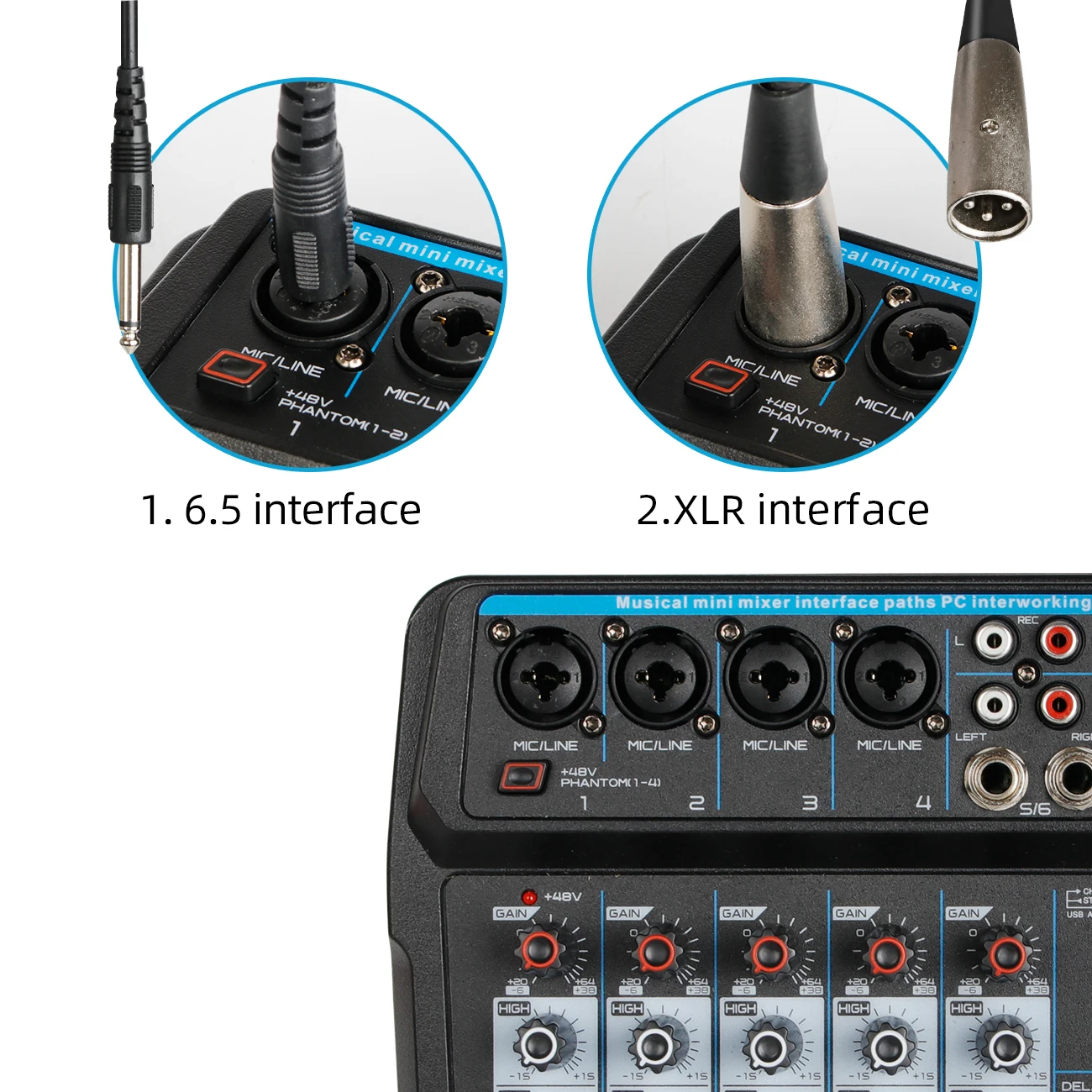 Imagem -04 - Depusheng-console de Mistura Portátil u4 Audio Mixer Canais Usb dj Sound Controller Interface para pc Gaming Gravação Streaming